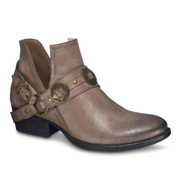 Women's Taupe Ankle Boots with Buckle Detail - Picture 3 of 5